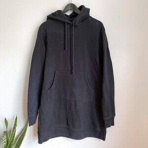 Ashley Williams Black Sweatshirt Hoodie Dress Tunic Size Medium Cotton RARE